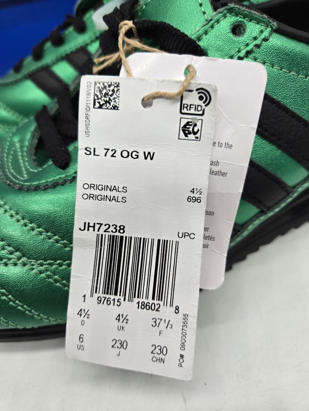 adidas Women's SL 72 LT OG JH7238 Semi Screaming Green Shoes Size 6 - Picture 8 of 8